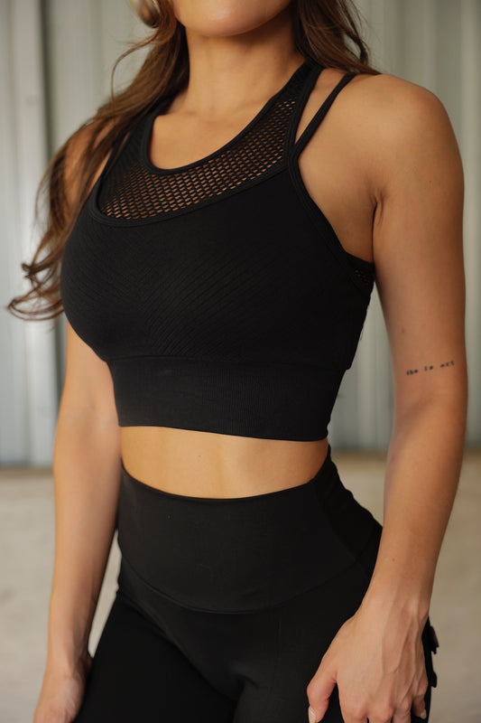 Hollow Sports Bra (Black)
