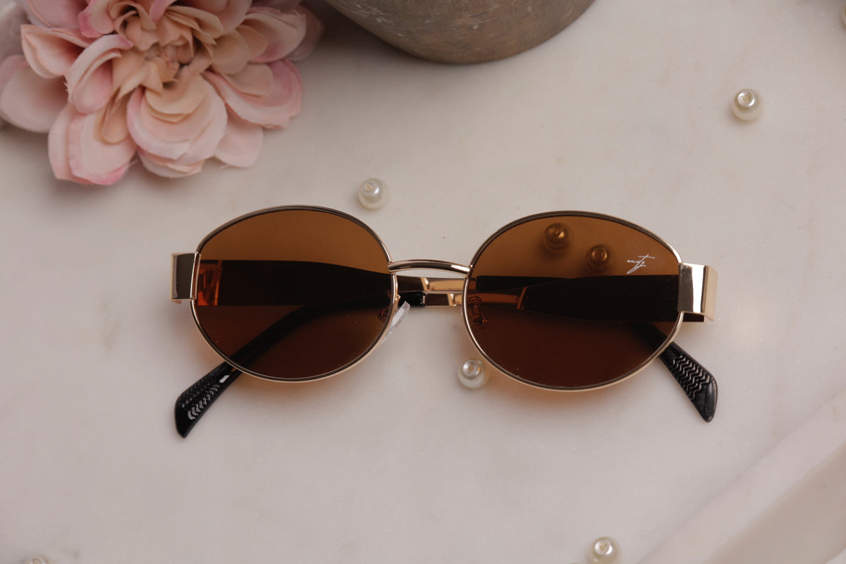 SoySylvia Sunnies (Gold Frame-Brown Lense)