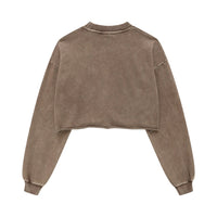 Acid wash cut off sweatshirt (Brown )